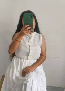 Sleeveless White Top