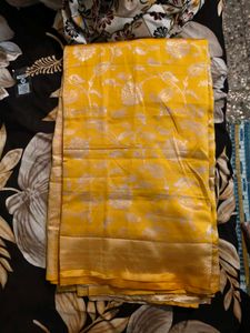 Yellow Floral Pattern Saree