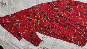 Red Pencil Print Dress