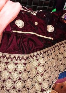 Maroon Lanhnga With Steach Blouse,Chunni