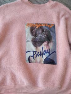 Pink Graphic Patch Sweatshirt