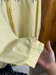 Vintage Unique Patterned Yellow Shirt