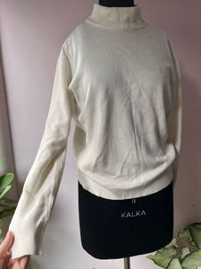 Cream Turtleneck Sweater