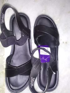 Black Wedge Sandals