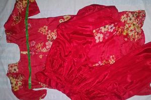 silk crepe suite red