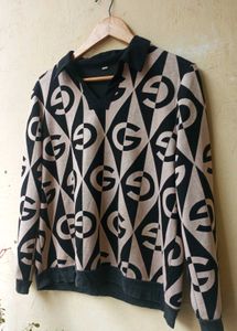 Patterned Collared T-Shirt Top (Women)