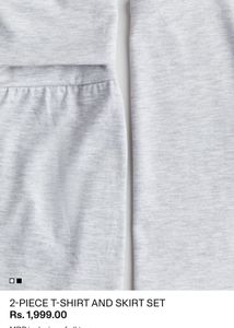 H&M Tshirt And Slit Skirt Co-ord Set