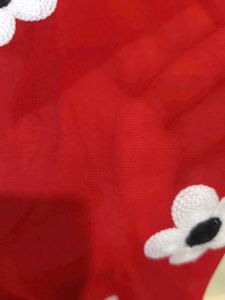Red flora top for girls