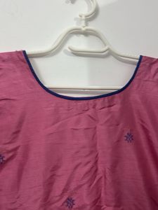 Pink Embroidered Kurta