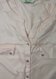 Peach Button-Down Top