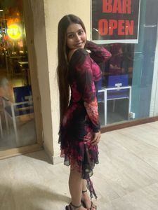 Floral Mesh Ruffle Dress