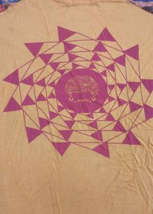 Yellow Graphic T-Shirt with Patterned Sleeves