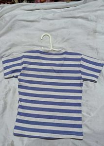 Striped Blue Crop Top