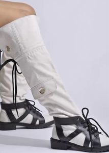 Unique Black &amp; White Knee Boots