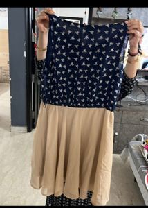 Blue And Beige Dress 🩵🩷