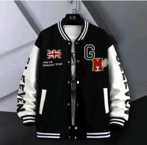 Korean Classic Varsity Jacket - Black & White
