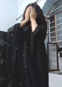 Black Kurta  Duptta Pent Set Meesho Xl