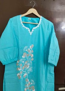 New Unused PureCotton Embroidery Kurti Plazzo Set