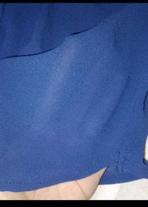 MANGO Women's Royal Blue Longline shirt