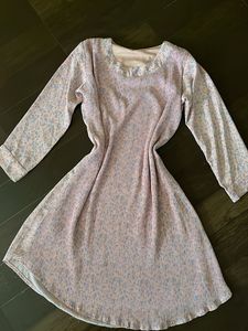 Floral Pink Long Sleeve Dress