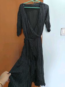 POLKA DOT WRAP DRESS. .