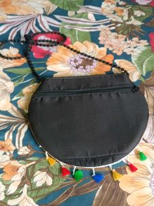 Embroidered Handbag with Shoulder Strap