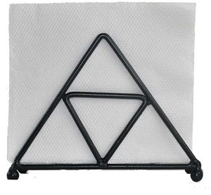 Napkin Holder–Triangle Design-Wrought Iron-Black.