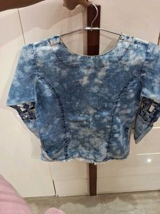 Denim Bird Top