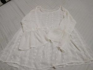 White Kurti Embroidered Dress