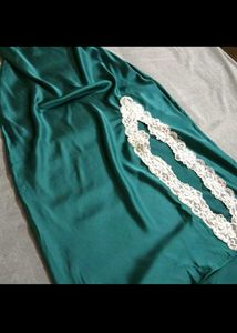 sea Green Lace Trim Slip Dress