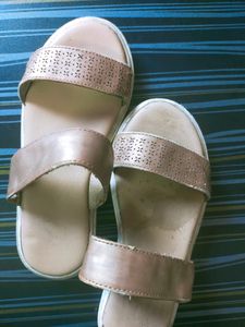 Golden Flats For 5 Yrs Girl