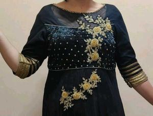 Price Drop💥Black Ethnic Net Ankarkali Gown (Kurta
