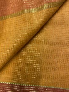 Saree With Zari Piping All Over