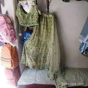 Parrot Sequined Lehenga