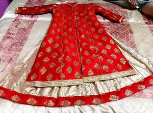 Elegant Red & Gold Lehenga Kurta Set