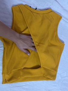 Stylish Cutout Mustard New Top