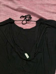 Black Styled Back Mini Dress