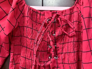 Red Checkered Crop Top