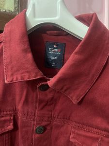 Maroon  Denim Jacket