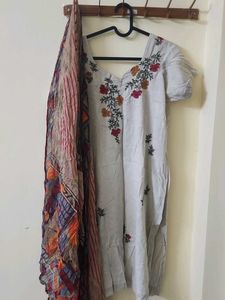 Embroidered Kurta with Dupatta  PantSet