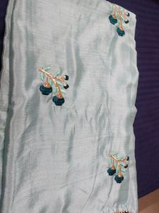 Sarees With Embroidery Butta