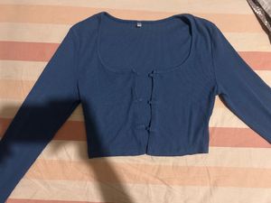 blue full sleeves cardigan