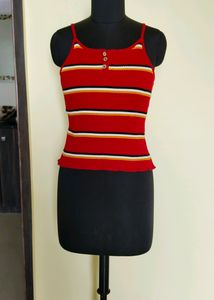 Red Striped Cami Top
