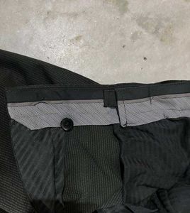 NETPLAY BLACK STRIPED STRAIGHT FIT TROUSERS