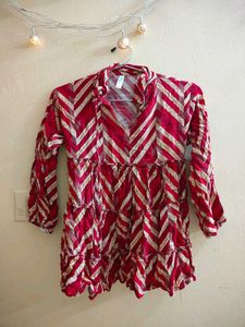 Red Striped Kurta