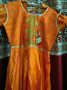 Orange Anarkali Dress