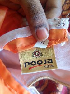 Hand-Embroidered Peach Toddler Dress