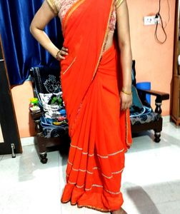 Orange Color Party Wear To Casual