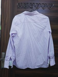 purple striped shirt