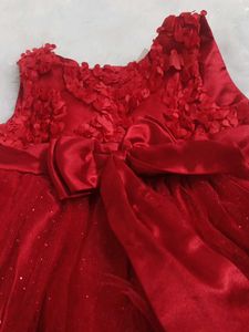 Adorable Red Net  dress